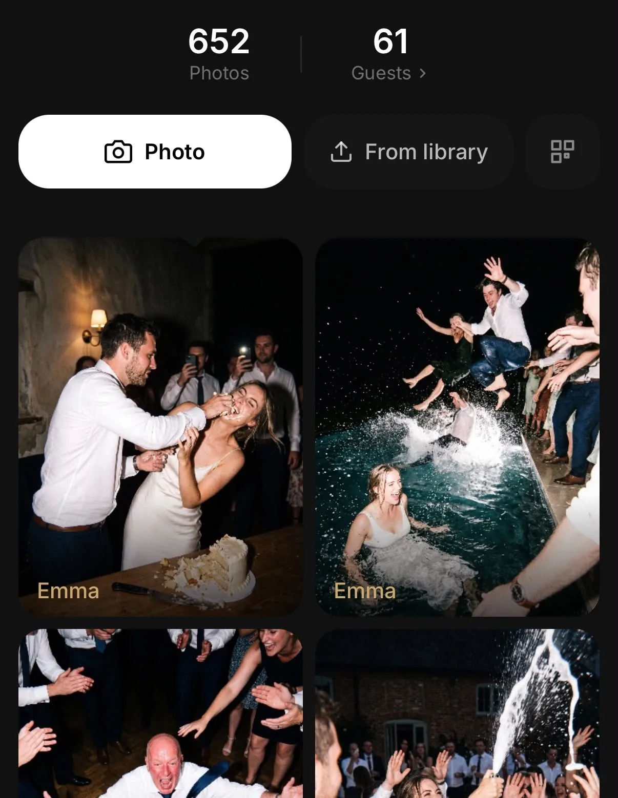 Shared event photo gallery